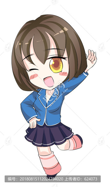 歡迎迎賓漫畫手繪女孩卡通