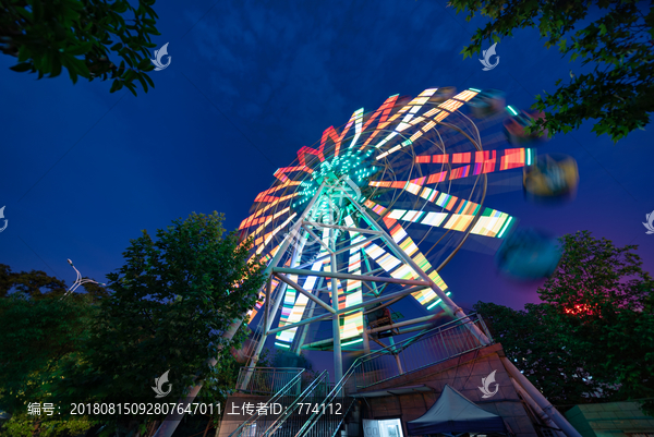 湖南雁城衡阳岳屏公园摩天轮夜景