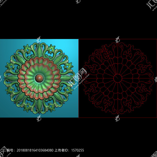 精雕圓花