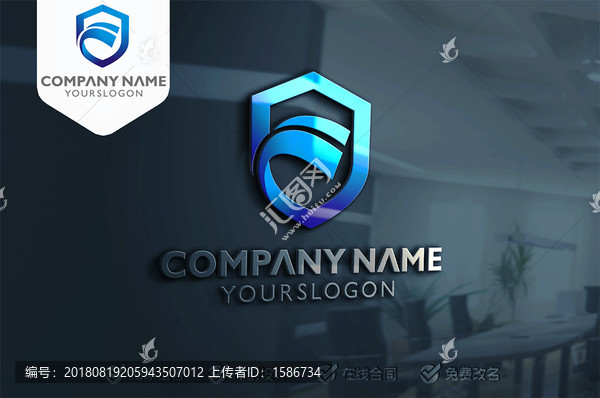 盾牌F字母logo