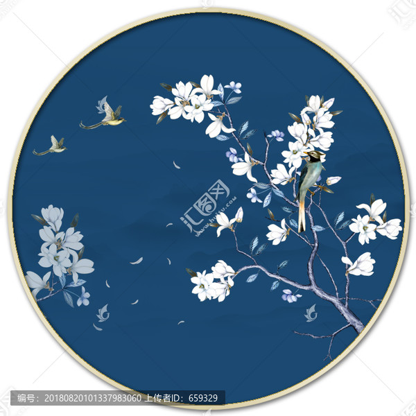 圓形花鳥畫