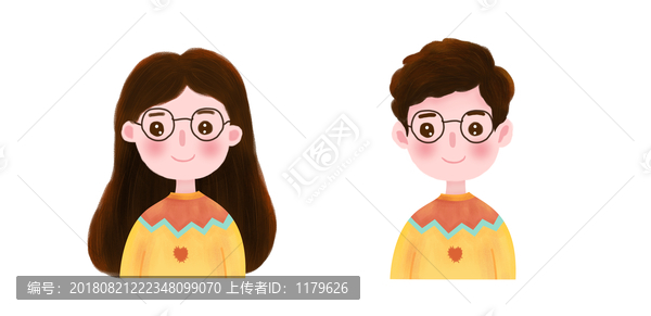 男生女生戴眼鏡頭像