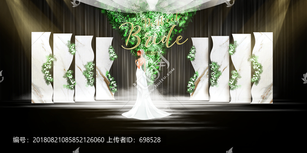 綠白色大理石小清新婚禮