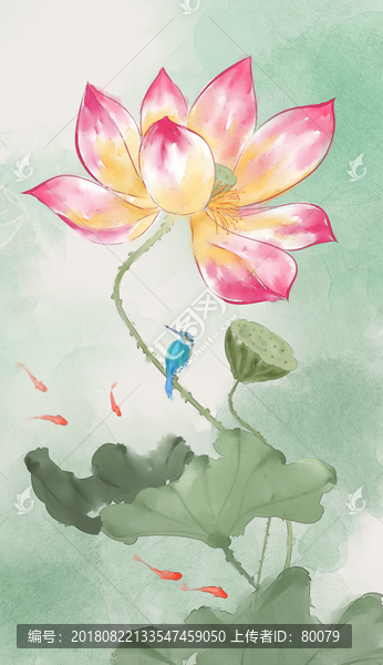 水墨荷花