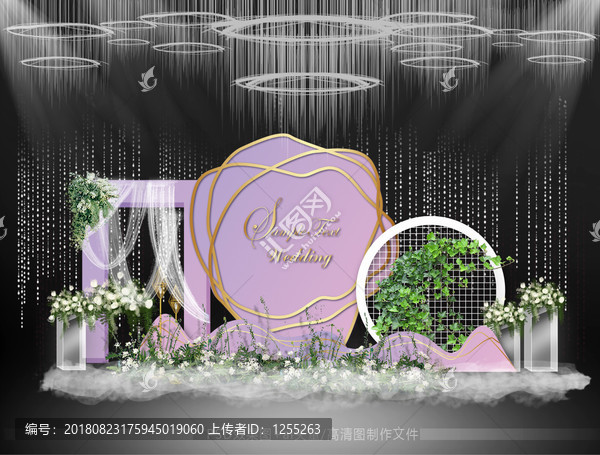 紫色玫瑰婚禮迎賓區(qū)
