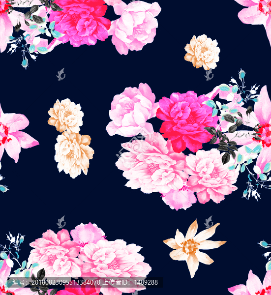 復(fù)古水彩花