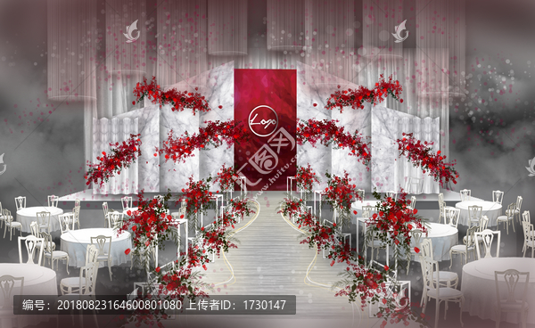 紅白時(shí)尚大理石婚禮