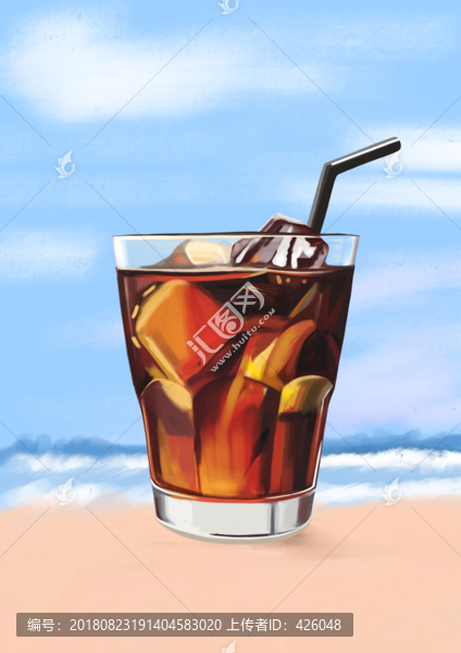清新的水果茶飲料雞尾酒