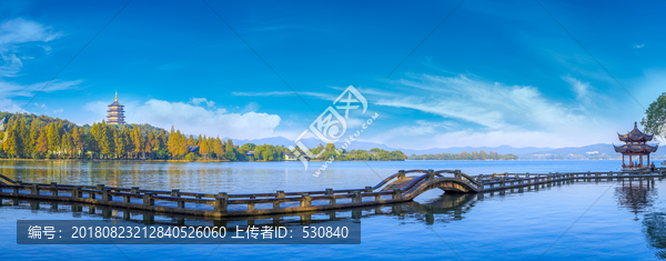 杭州西湖风光全景大画幅