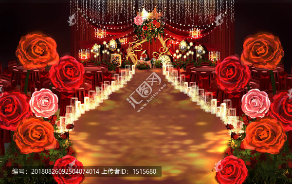 紅金古典油畫風婚禮