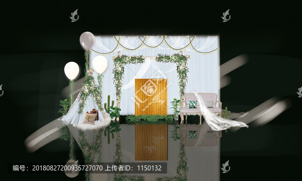 白綠色婚禮迎賓
