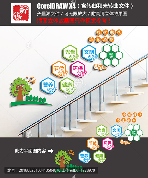 食堂樓梯文化墻