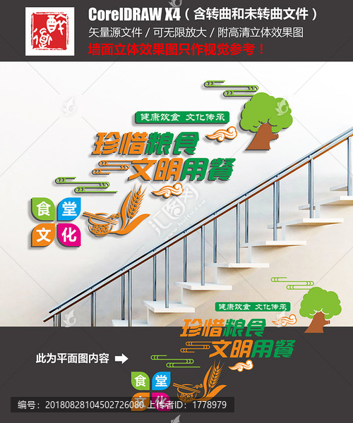 食堂樓梯文化墻