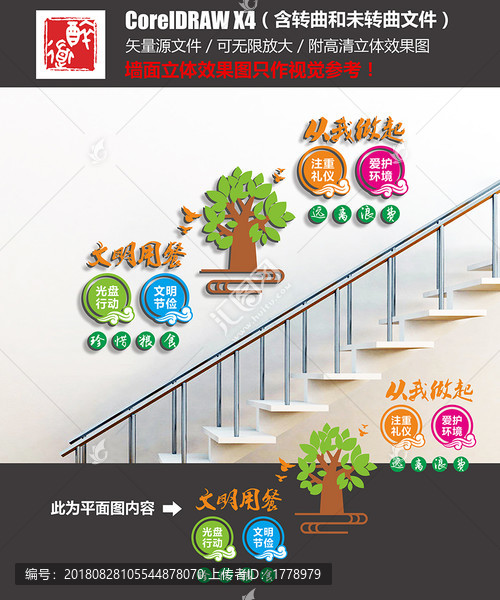 食堂樓梯文化墻