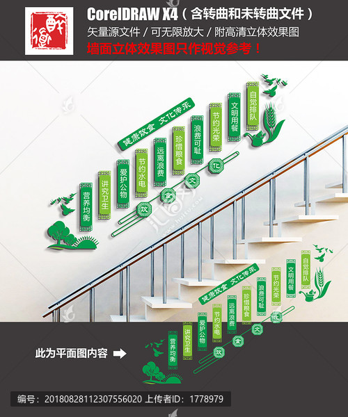 食堂樓梯文化墻