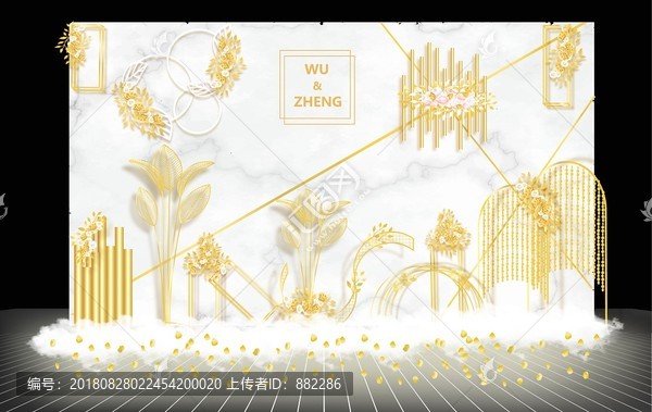 淺灰色大理石紋婚禮背景設(shè)計(jì)