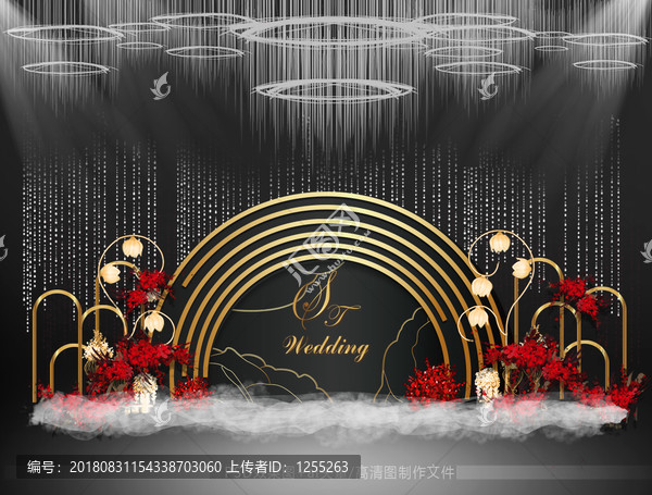 黑金主題婚禮迎賓區(qū)