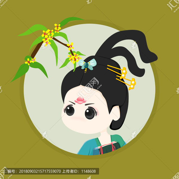 Q版漢服齊胸可愛(ài)美女矢量素材