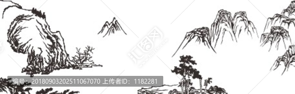山巒樹木矢量圖