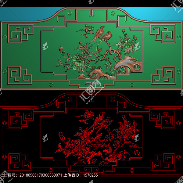 精品花鳥床背板圖B