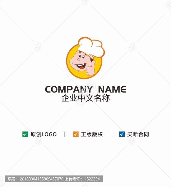 麻辣燙美食廚師logo