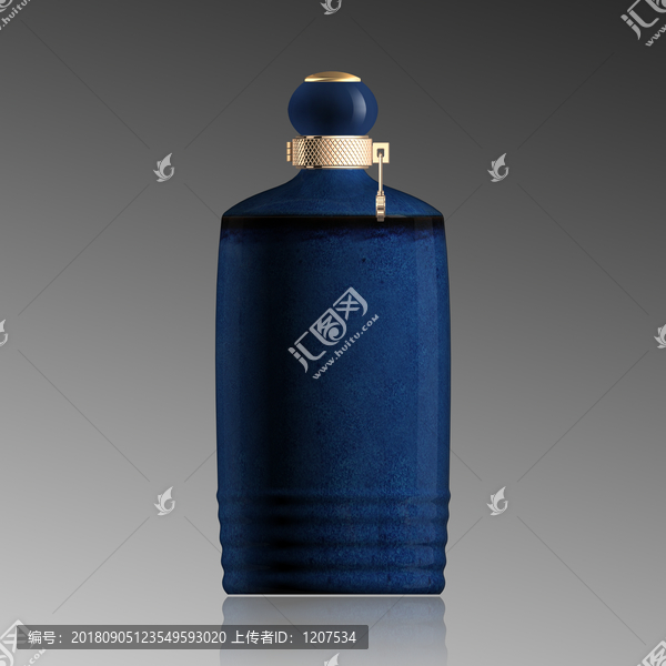 深藍色酒瓶設(shè)計