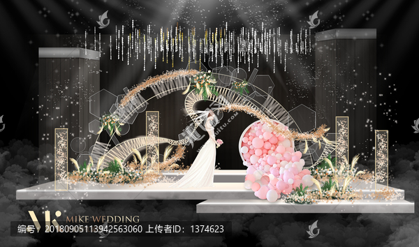 香檳色小清新婚禮背景
