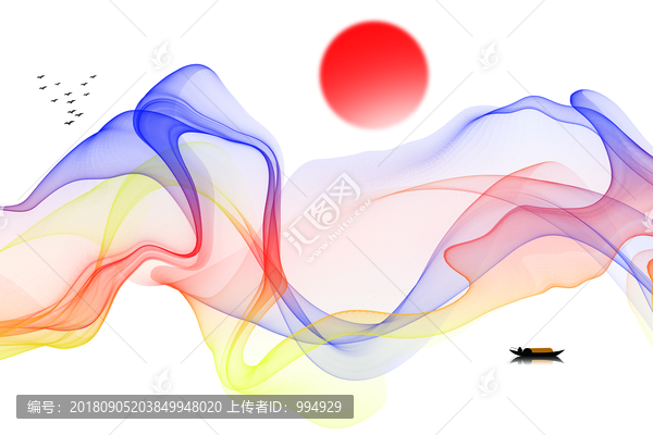 新中式禪意抽象水墨山水裝飾畫