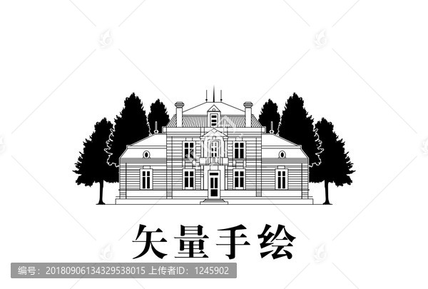 矢量手繪莊園圖