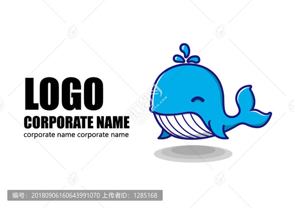 卡通鯨魚logo鯨魚吉祥物