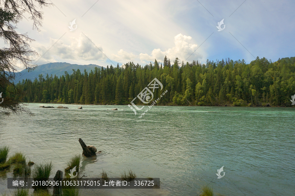 喀纳斯湖湖泊河流自然风光