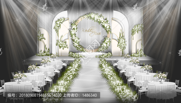 白綠色北歐婚禮小清新婚禮