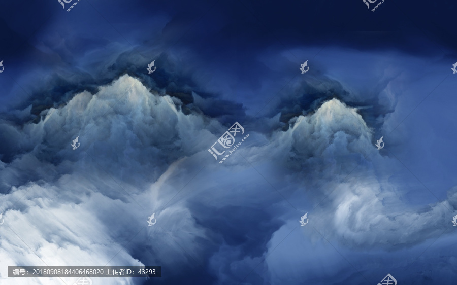 新中式抽象山水背景墻