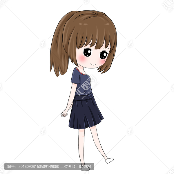 手繪卡通女孩