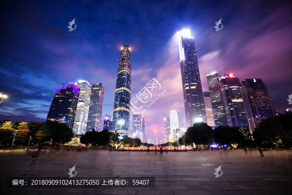 珠江新城天河CBD夜景