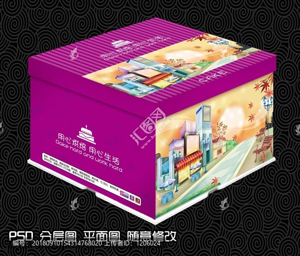 生日蛋糕盒PSD分層圖