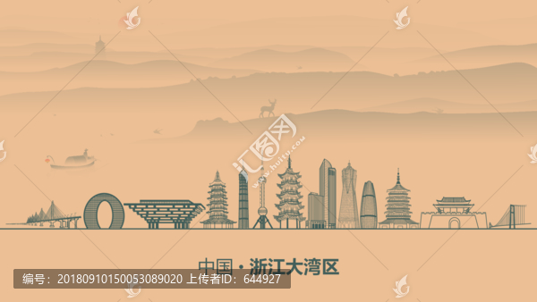 浙江大灣區(qū)水墨建筑