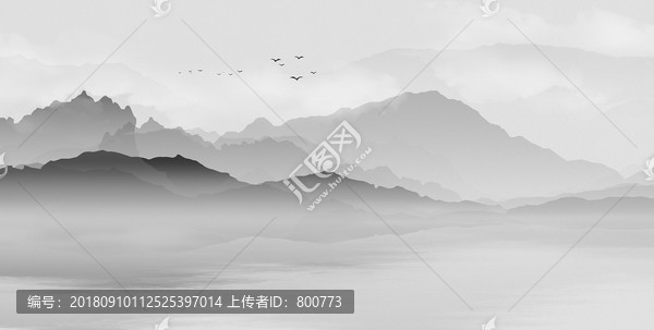 水墨山水装饰画