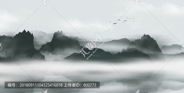 意境禪意水墨畫