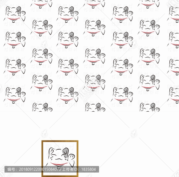 cdr矢量時(shí)尚招財(cái)描裝飾畫(huà)背景