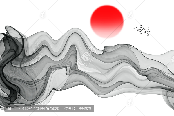 新中式禪意抽象水墨山水裝飾畫