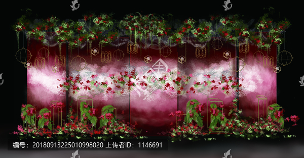 紅色婚禮迎賓區(qū)