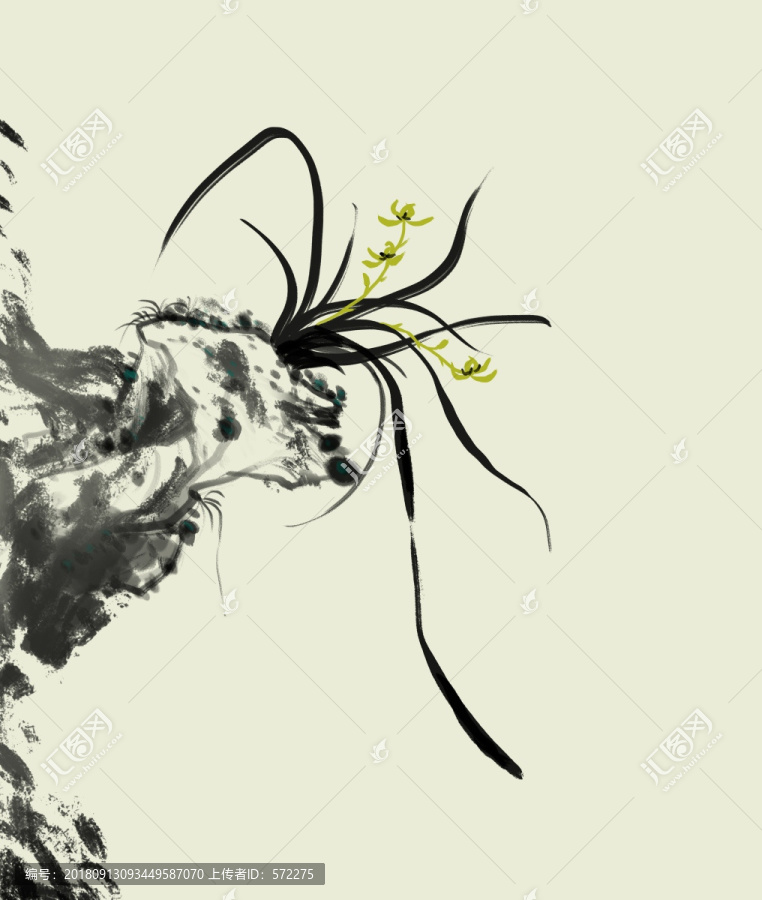 蘭花水墨畫國畫