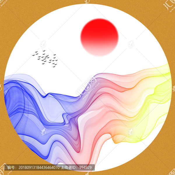 新中式禪意抽象水墨山水裝飾畫