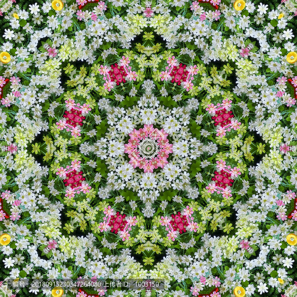 鮮花拼花背景圖案素材