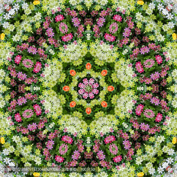 鮮花拼花背景圖案素材