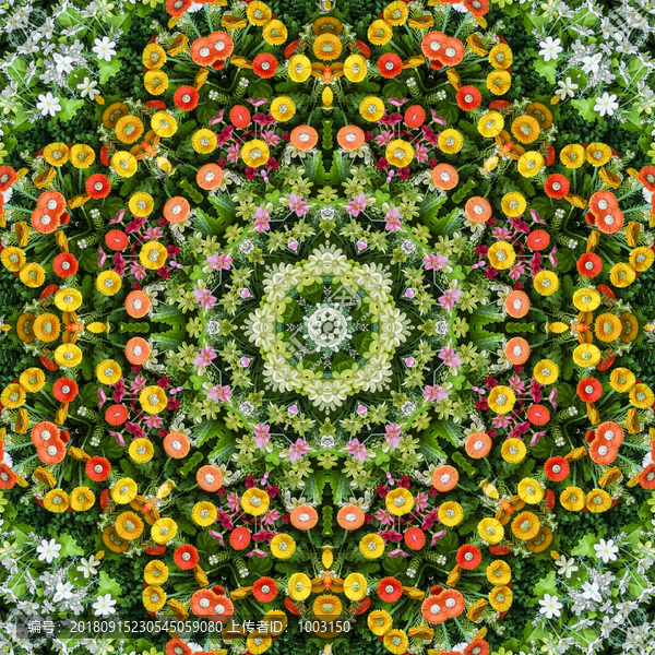 鮮花拼花背景圖案素材