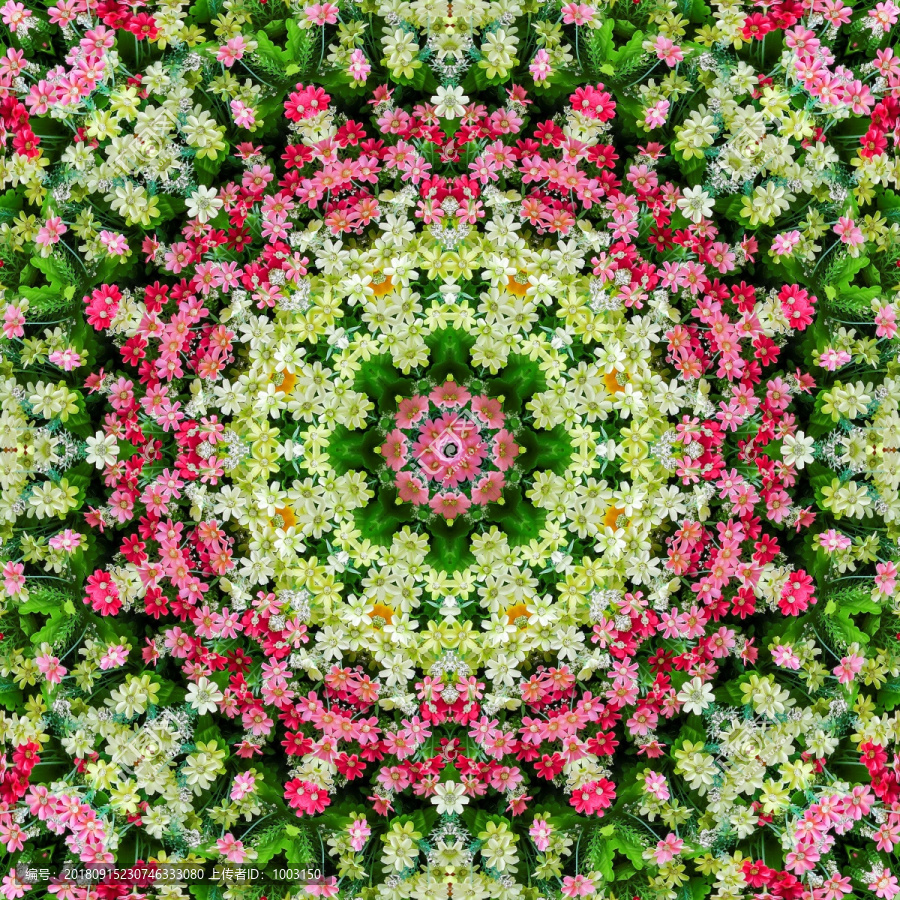 鮮花拼花背景圖案素材