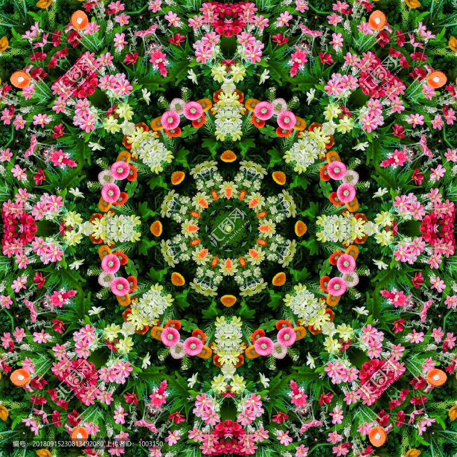 鮮花拼花背景圖案素材
