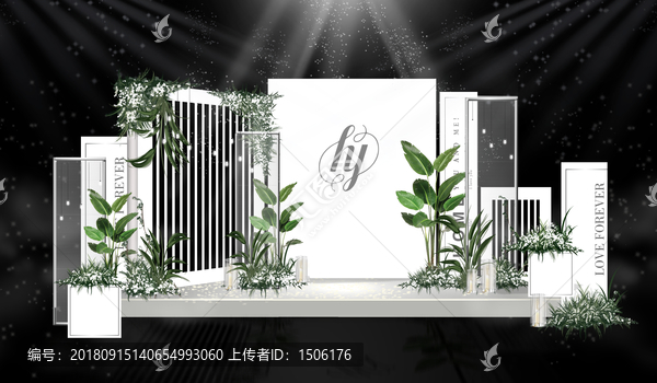 白綠小清新婚禮背景